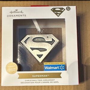 Hallmark Silver Metal Superman Ornament